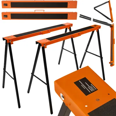 Zdjęcie produktu dla Kraft & Dele KD507 Składany zestaw kóz roboczych 2 szt. 200 kg