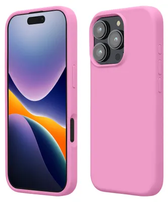 Produktbild von kwmobile Handyhülle für iPhone 16 Pro Hülle, für iPhone 16 Pro Case - Hülle Silikon - kabelloses Laden - rosa lavendel
