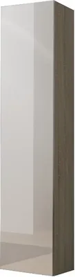 Produktbild von Furniture24 Hängeschrank Vigo 180, Vitrinenschrank, Wandschrank, 1 Tür Schrank mit 4 Einlegeboden, Farbauswahl, Stauraumvitrine, Hochschrank, Wohnzimmerschrank, Modernes Vitrine Sonoma Eiche / Weiß Hochglanz
