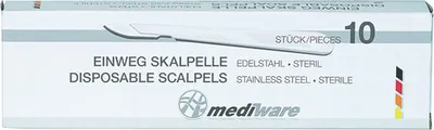 Produktbild von Mediware Einmalskalpelle Fig. 24 aus Edelstahl, Pack: 10 Stück | Packung (10 Stück)