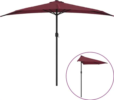 Immagine prodotto di Ombrellone da balcone in alluminio rosso Bordeaux 300x155x223cm semicircolare