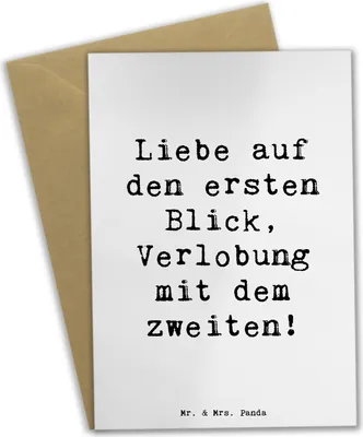 Produktbild von Mr. & Mrs. Panda Grußkarte Spruch Verlobung Glaube - Weiß - Geschenk, Versprechen, einladungskarten, osterkarte, Verlobungszeit, weihnachtskarten, Heirat, Geschenke