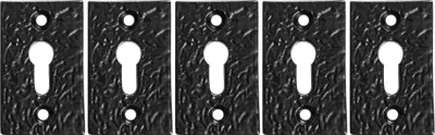 Produktbild von 5x rechteckige Wappenscheibe Platte Gusseisen Antike W32mm x H51mm schwarz
