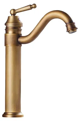 Produktbild von Badezimmerarmatur, hoch, 360¡ã drehbar, Waschtischarmatur, Retro-Waschbeckenarmatur, Antikmessing