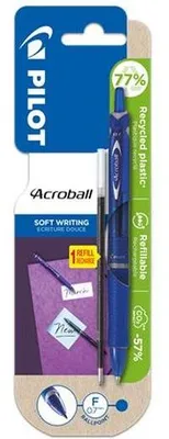 Obrázok produktu pre Guľôčkové pero "Acroball", modré + náplň, 0,25 mm, PILOT BAB-15F-L 0.7+BRFV-10F-BT