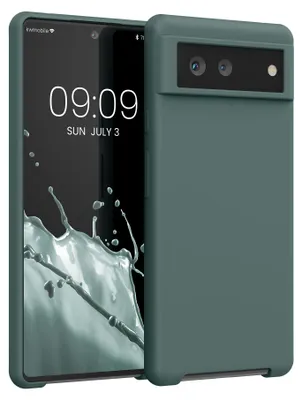 Produktbild von kwmobile Handyhülle für Google Pixel 6 Hülle - Case Silikon - Kabelloses Laden - Schutzhülle Cover in Blaugrün