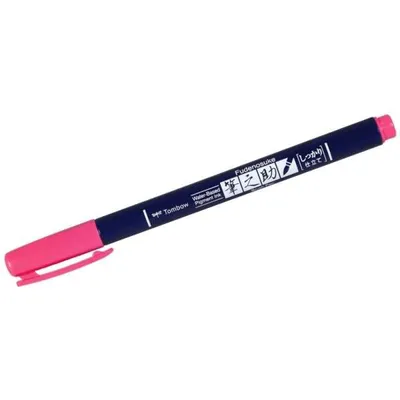 Obrázok produktu pre Tombow Fudenosuke, Ružová, Modrá, Ružová, Kolo, atrament s vodným základom, Štetinkové zakončenie, 1 kusov