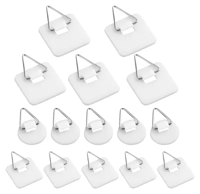 Produktbild von 15-teiliges Bilderaufhängeset ohne Bohren, inklusive Bilderrahmenhaken, selbstklebenden Haken, weißen Haken für Puzzles, Gemälde, Poster und Wanddekoration.