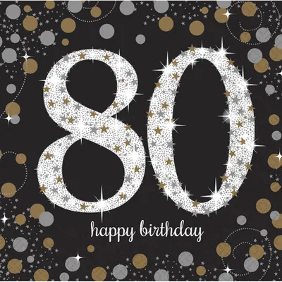 Produktbild von amscan Servietten Sparkling Celebration 80 schwarz/silber 33x33cm 16 Stück