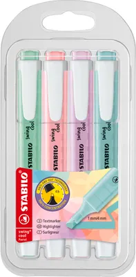 Immagine prodotto di STABILO swing cool Pastel evidenziatore 4 pz Punta smussata Blu, Verde, Rosa, Viola