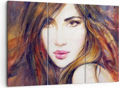Produktbild von Bild auf Leinwand - Leinwandbild - Frau Gesicht Lippen - 105x70cm - Wand Bild - Wanddeko - Leinwanddruck - Bilder - Kunstdruck - Wanddekoration - Leinwand bilder - Wandkunst - CE105x70-3986