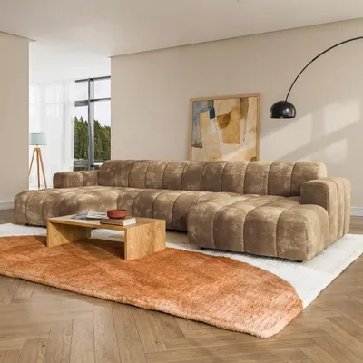 Produktbild von Masseno Ecksofa AENIS U-Form, Wohnzimmersofa, Couch, Soffa, Couchgarnitur- Beige, LUMO 30