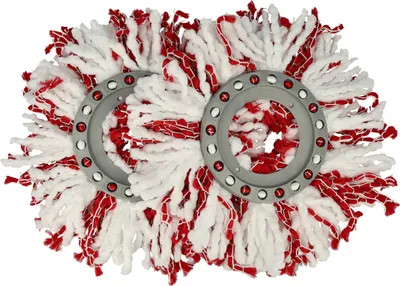 Produktbild von vhbw 2x Wischbezug kompatibel mit Leifheit Clean Twist Mop Ergo, Clean Twist Disc Mop, Clean Twist Mop Wischmopp - Ersatzkopf, Mikrofaser Rot Weiß