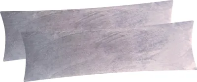 Produktbild von 2er Set Fleece Winter Seitenschläferkissen Bezug in 40x145cm - Grau - flauschig weich und warm, kuschelig (W-40x145cm-Grau-2-Stück)
