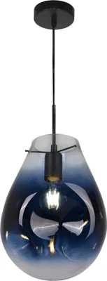 Productafbeelding van Hanglamp KIMBERLY, blauw-zwart, 1xE27x20W, glas, afmetingen: 120x20x20cm, IP20, Polux
