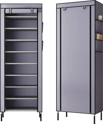 Produktbild von Famanu Schuhschrank Schuh Organizer Rack mit Staubschutz - 10 Fächer, 58 x 28 x 170 cm