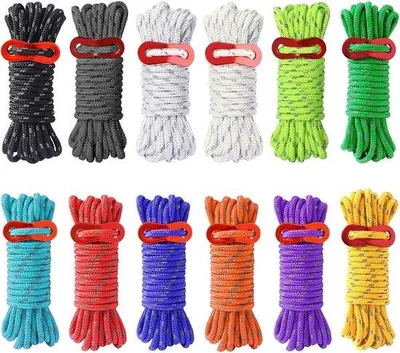 Produktbild von Famanu Zeltleine 12 Stück mit Kabelspannern - 4 mm x 4 m