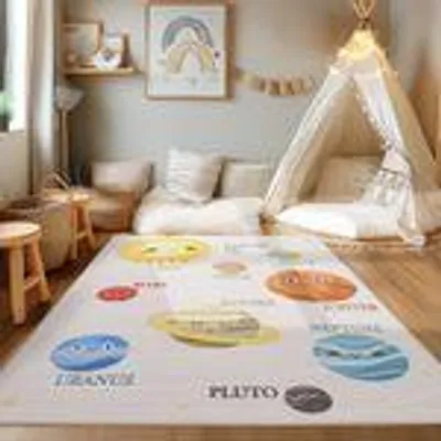 Produktbild von Homebyhome Kinderteppich Regenbogen Design Jungen Teppich Mädchen, Spielteppich Kinderzimmer Teppich, Robust, Grösse: 160x230 cm
