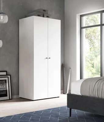 Produktbild von Kleiderschrank >Darwin< in Weiß - 80x176x51cm (BxHxT)