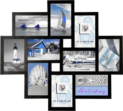 Produktbild von Bilderrahmen Multi Showcase 10 Fotos, schwarz, 55 x 55 cm