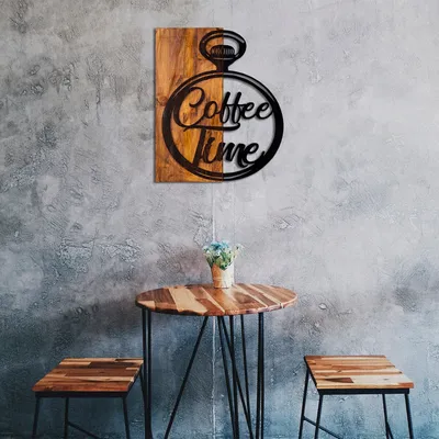 Obrázok produktu pre Wallity, Jedáleň- SKL1233, farba orech,čierna, Ostatné bytové dekorácie, 47 x 58 cm, 50% drevo (hrúbka: 3 cm) / 50% kov