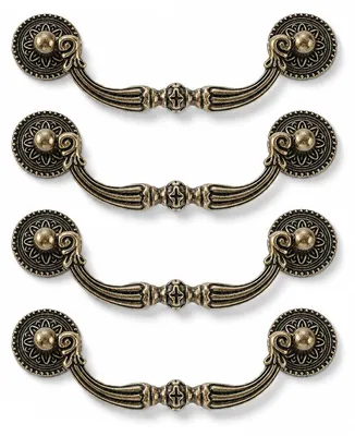 Produktbild von Set mit 4 Vintage-Knäufe aus Zinklegierung für Schränke