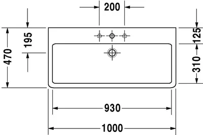 Produktbild von Duravit Duravit Waschtisch VERO m ÜL HLB 1000x470mm geschl 1 HL we