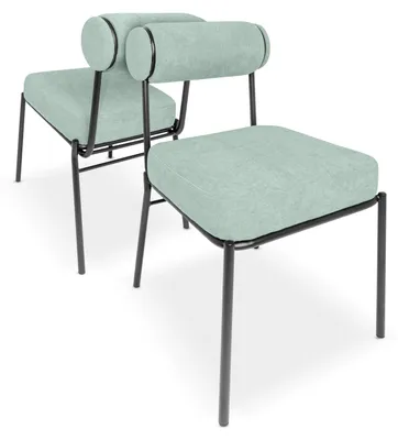 Immagine prodotto di Jeju - Set di 2 sedie di design in metallo e velluto a coste