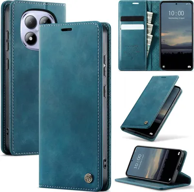 Produktbild von Handyhülle für Xiaomi Redmi Note 15 Pro 4G Hülle Leder mit RFID Schutzhülle Klapphülle Magnet Kartenfach Standfunktion Blau