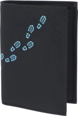Produktbild von oxmox Geldbörse New Cryptan RFID Protect Kombibörse Footsteps 2.0 Print Cyan Black schwarz