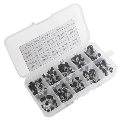 Transistor-Kit 200 Stück, NPN/PNP, TO-92, 10 Modelle