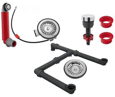 Produktbild von FRANKE Stößelventilset 112.0597.969 für URBAN 651-100 mit Verbindungsbrücke / Ersatzteil Spüle / Ablaufgarnitur