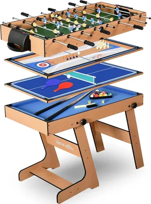 Imagen del producto de Mesa multifuncional 5 en 1: tenis de mesa, fútbol de mesa, billar, bolos y shuffleboard