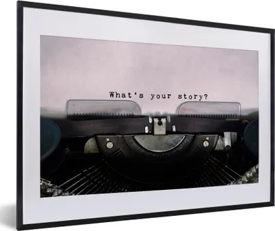 Produktbild von MuchoWow® MuchoWow® Gerahmtes Poster Schreibmaschine - Papier - Vintage - Zitat 60x40 cm - Poster mit zchwarzem Bilderrahmen - Schlafzimmer - Plakat in Rahmen - Drucken