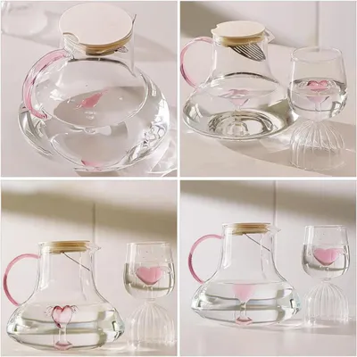 Produktbild von Großer Kaltwasserkrug aus Glas mit Deckel, 1500 Ml, aus hitzebeständigem Glas für Wasser und Saft, für Kühlschrank und Gastronomie