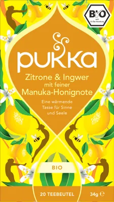 Produktbild von Pukka - -Gewürzteemischung "Zitrone & Ingwer mit feiner Manuka-Honignote" - 20 Teebeutel
