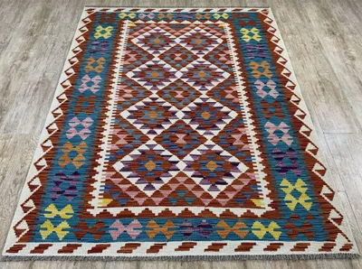 Produktbild von Teppich KELIM ORIGINAL | Farbe: Multi; Größe: 134x179 cm | strapazierfähig und leicht zu reinigen | Wohnzimmer | Schlafzimmer