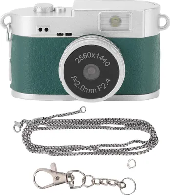 Zdjęcie produktu dla Mały brelok do kluczy z aparatem cyfrowym 2K HD Retro kompaktowy przenośny magnetowid do nagrywania podczas podróży Zielony