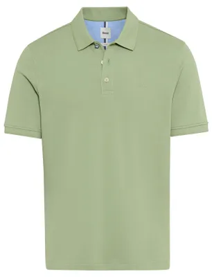 Produktbild von Brax Poloshirt hellgrün kurzarm normale Passform Baumwolle