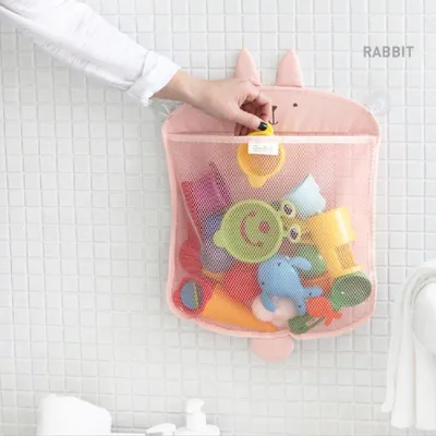 Obrázek produktu pro Úložný prostor pro koupelnové hračky od Kidlife, do koupelny, silné přísavky, organizér k připevnění na zeď, sprchový košík, taška na hračky do sprchy