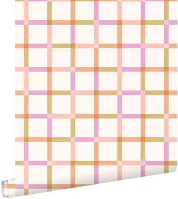 Obrázok produktu pre Tapeta ESTAhome s kockovaným vzorom v ružovej, fialovej a zelenej farbe, 50 x 900 cm