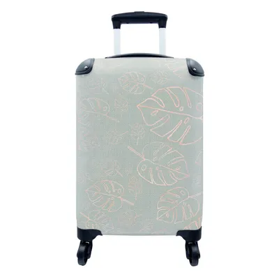 Produktbild von MuchoWow® Koffer Handgepäck Trolley Rollkoffer Kleine Reisekoffer mit 4 Rollen - Muster - Blau - Rosa - Cabin Size < 55x40x23 cm & 55x40x20 cm - Fotokoffer - Kabinenkoffer - Boardgepäck - Reise-Box - Reisekoffer - Reisegepäck - Koffer mit Bild - Trolley für Kinder