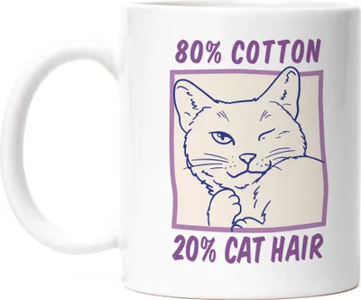 Produktbild von 80% Baumwolle 20% Cat Hair Tasse Katze Katzenmama Katzenfan Geschenkidee