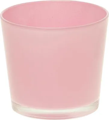Produktbild von INNA-Glas Glasübertopf Alena, rosa, 12,5 cm, Ø 13,3 cm - Deko Übertopf