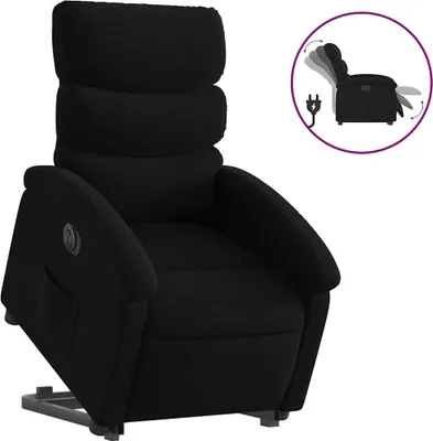 Produktbild von vidaXL Relaxsessel mit Aufstehhilfe Elektrisch Schwarz Stoff