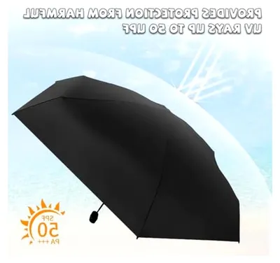 Produktbild von Mini-Faltschirm, tragbarer UV-Regenschirm mit Aufbewahrungsbox, 6 Rippen, kompakter Taschenschirm für Damen und Herren