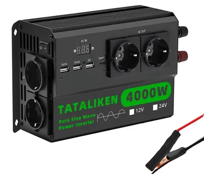 Obrázok produktu pre Menič, čistá sínusoida, prenosný konvertor, 24V, 4000W, 220V, 50Hz