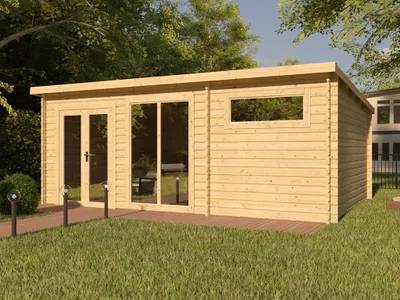 Produktbild von WOODTEX Naturbelassen 2,5 x 2,0 m Gartenhaus Blockbohlenhaus Callie 2, 44 mm starke Fichte Blockbohlen, naturbelassenes Holz, Gartenhaus ohne Anbau, Gartenhaus aus Holz