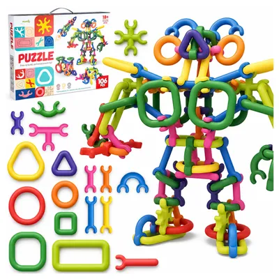Produktbild von Malplay Magnetische Bausteine 106 Teile Blocks Magnetic ab 18 Monaten Lernspielzeug Geschenk, KI-generiertes Bild
