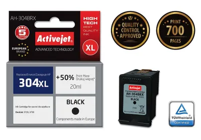 Produktbild von Activejet AH-304BRX Zamiennik tuszu HP 304XL N9K08AE Premium czarny 20 ml